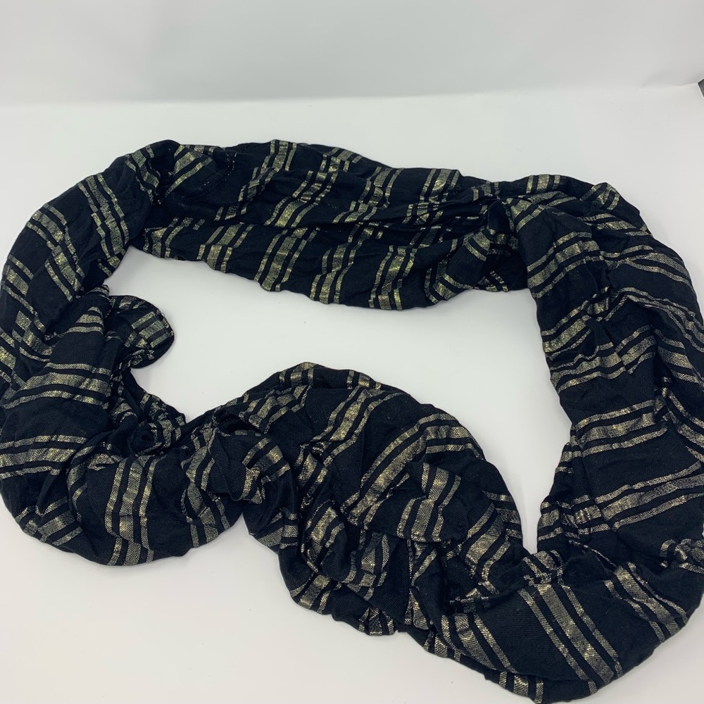 Black and gold infinity scarf